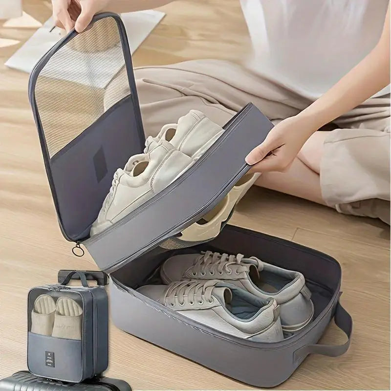 Travel Shoe Bags – 3-Pair Capacity, Compact & Space-Saving