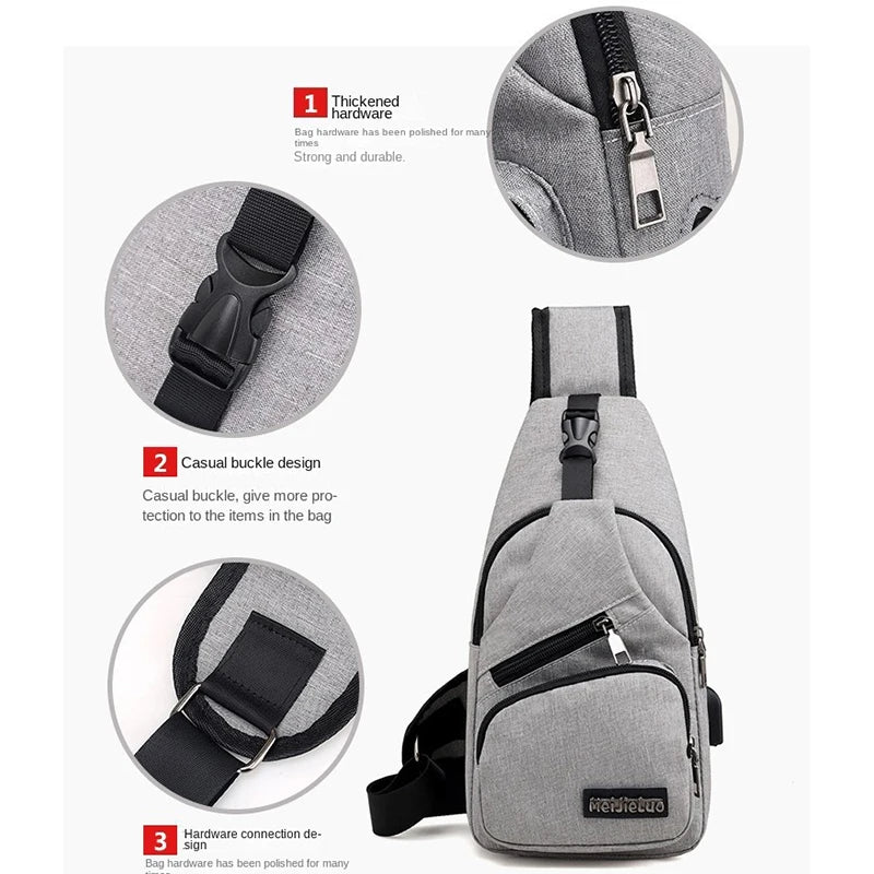 Men’s Casual Crossbody Bag – Compact & Stylish Shoulder Chest Pack