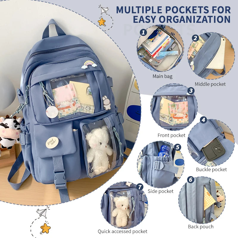 Women’s Nylon Backpack – Cute, Lightweight & Multi-Pocket