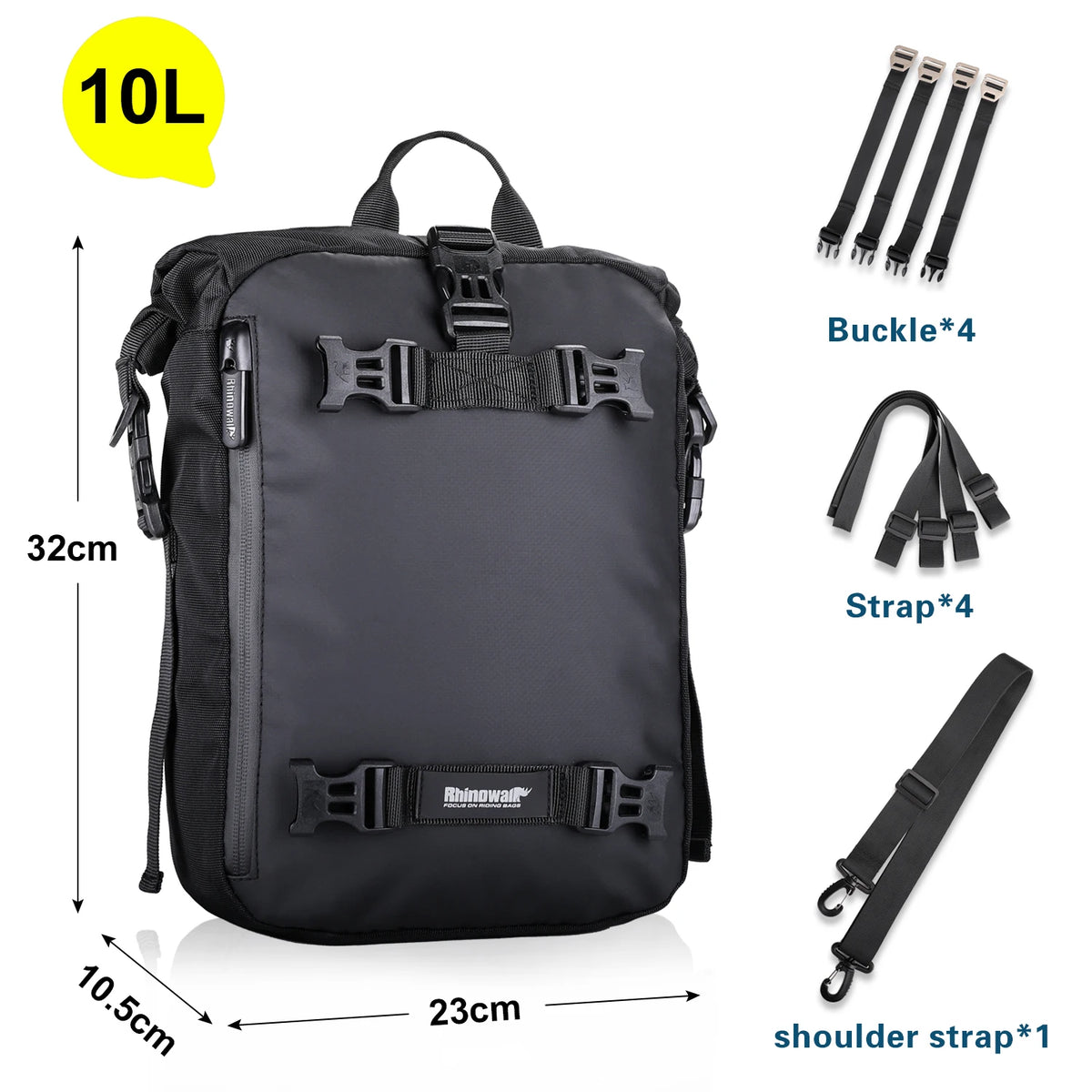 Rhinowalk Motorcycle Saddle Bag – Waterproof 10/20/30L Multifunctional Luggage