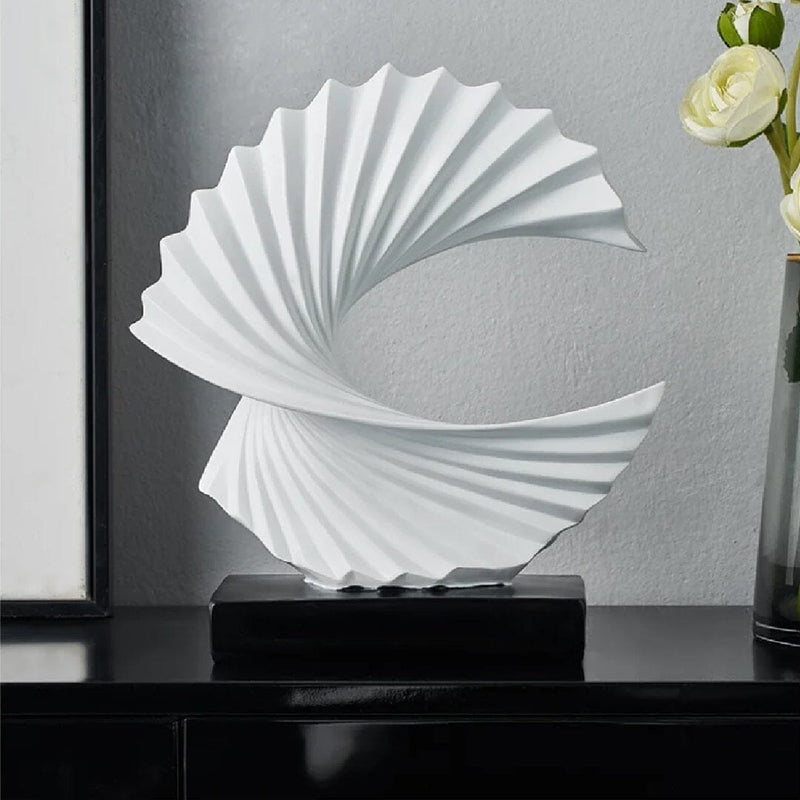 Escultura Abstrata Minimalista Luxus em Resina Resina - 0069 Conceito Branco 