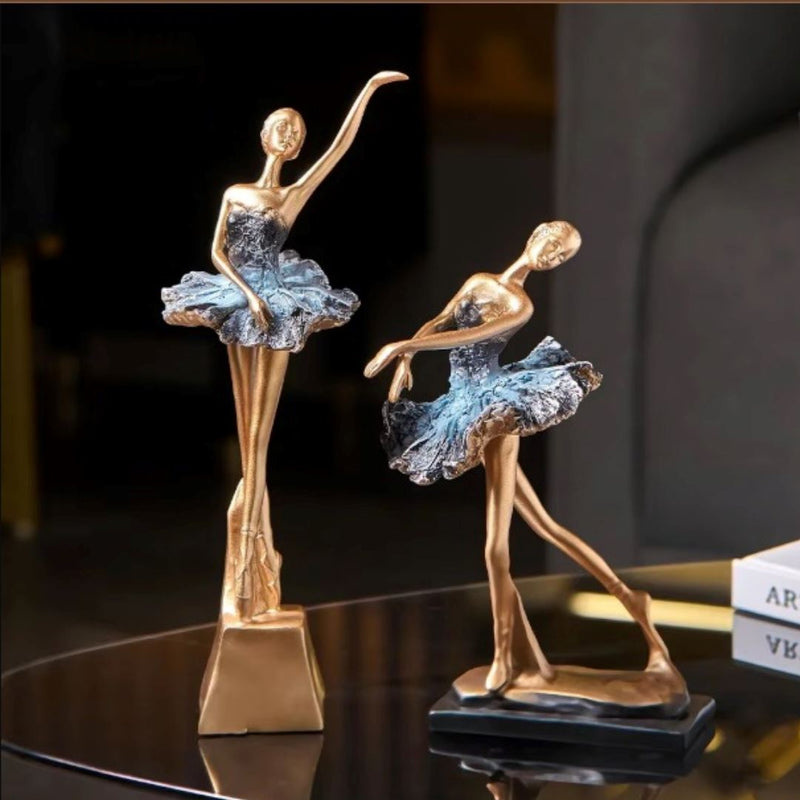 Escultura Decorativa Abstrata Bailarinas Resina - 0013 Conceito 