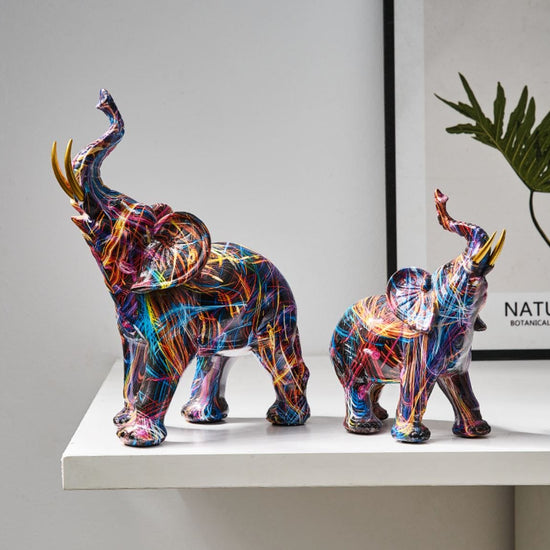 Escultura Elefante Grafite Street & Colors Conceito Collors O Par 