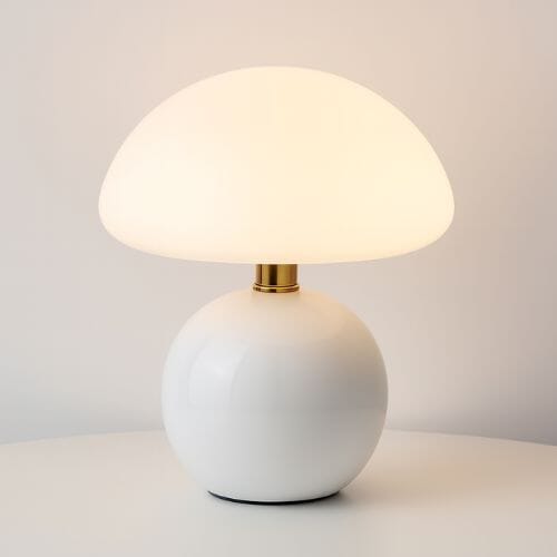 Luminária Abajur de Mesa Cogumelo Abajur - 0026 Conceito Branco 