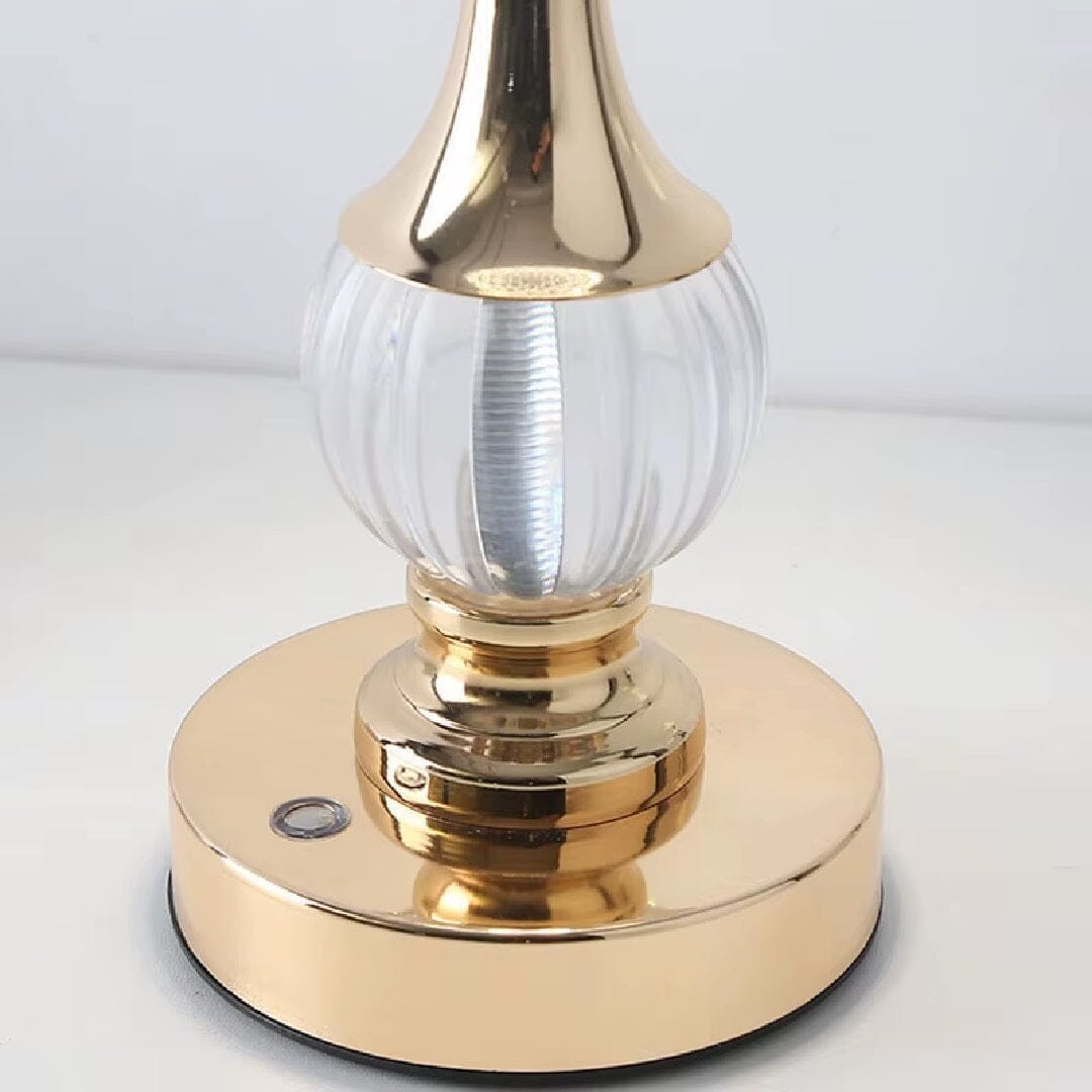 Luminária Abajur de mesa Cristal Lux Dourado YuDome 