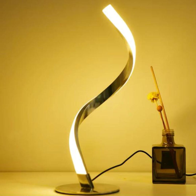 Luminária Abajur de Mesa Espiral Ivar II em Led 34cm Abajur - 0023 Conceito Quente 