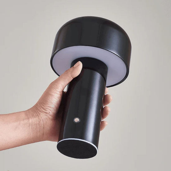 Luminária Abajur de Mesa Mushroom Colors Sem Fio e Recarregável - 21cm Abajur - 0042 YuDome Preto 