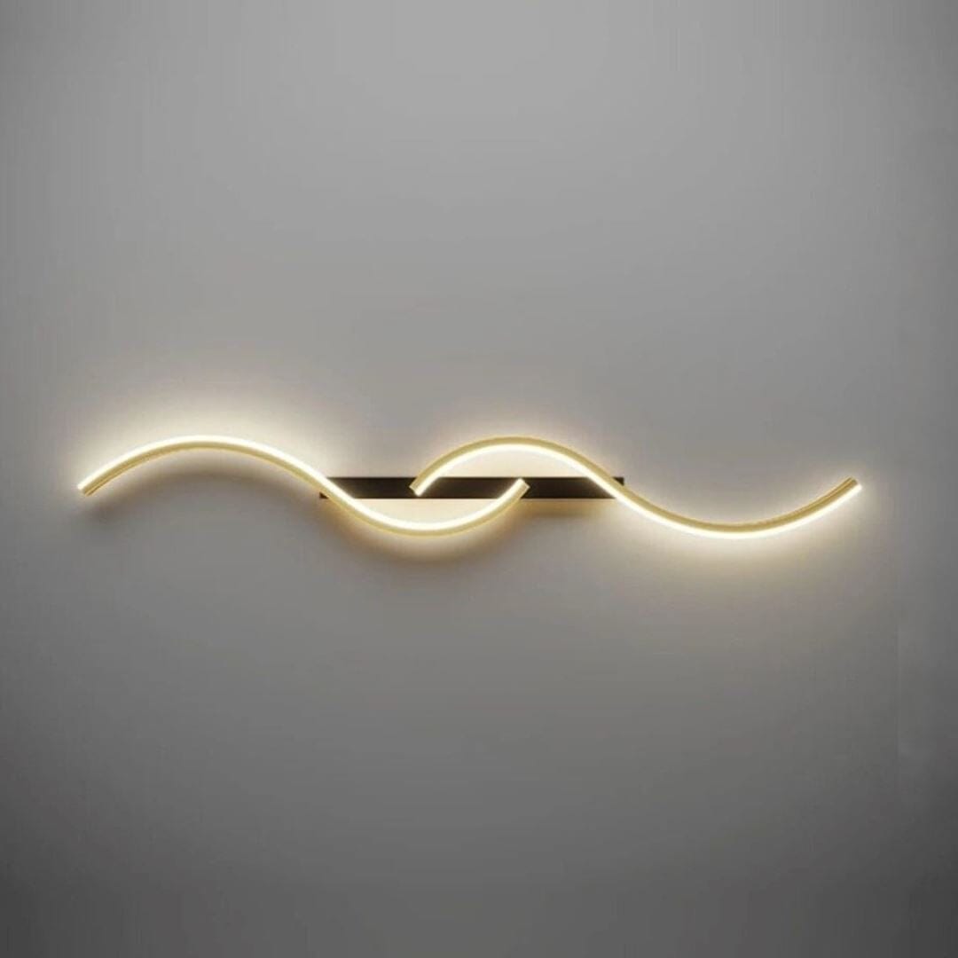 Luminária Arandela de Parede Onda Dupla Dourada Arandela 0040 Conceito 