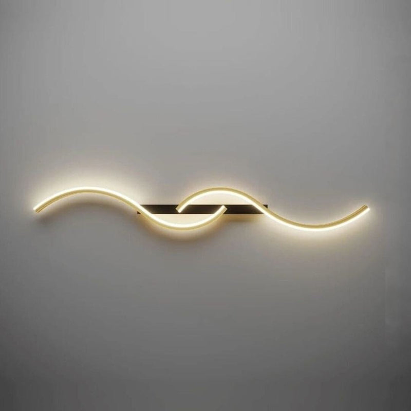 Luminária Arandela de Parede Onda Dupla Dourada Arandela 0040 Conceito 