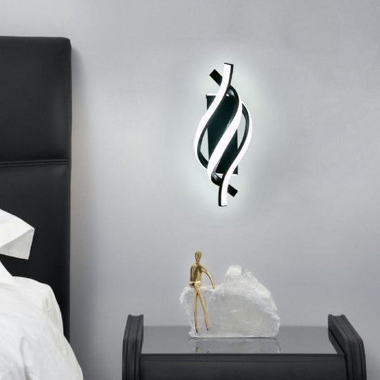 Luminária de Parede Espiral Triplo em Led luzes projeto-150 Preto Luz Fria 