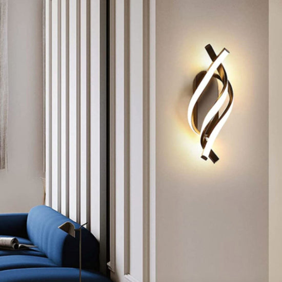 Luminária de Parede Espiral Triplo em Led luzes projeto-150 Preto Luz Quente 