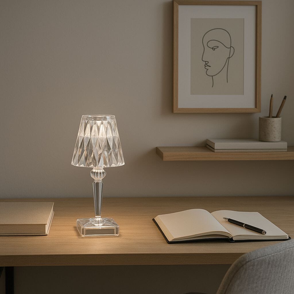 Luminária Vintage Cristal Touch de Mesa em Led - 16 Cores e Controle Remoto Conceito 