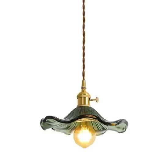 Lustre Pendente de Luxo Floral Vintage Retrô Pendente - 0044 YuDome Verde 