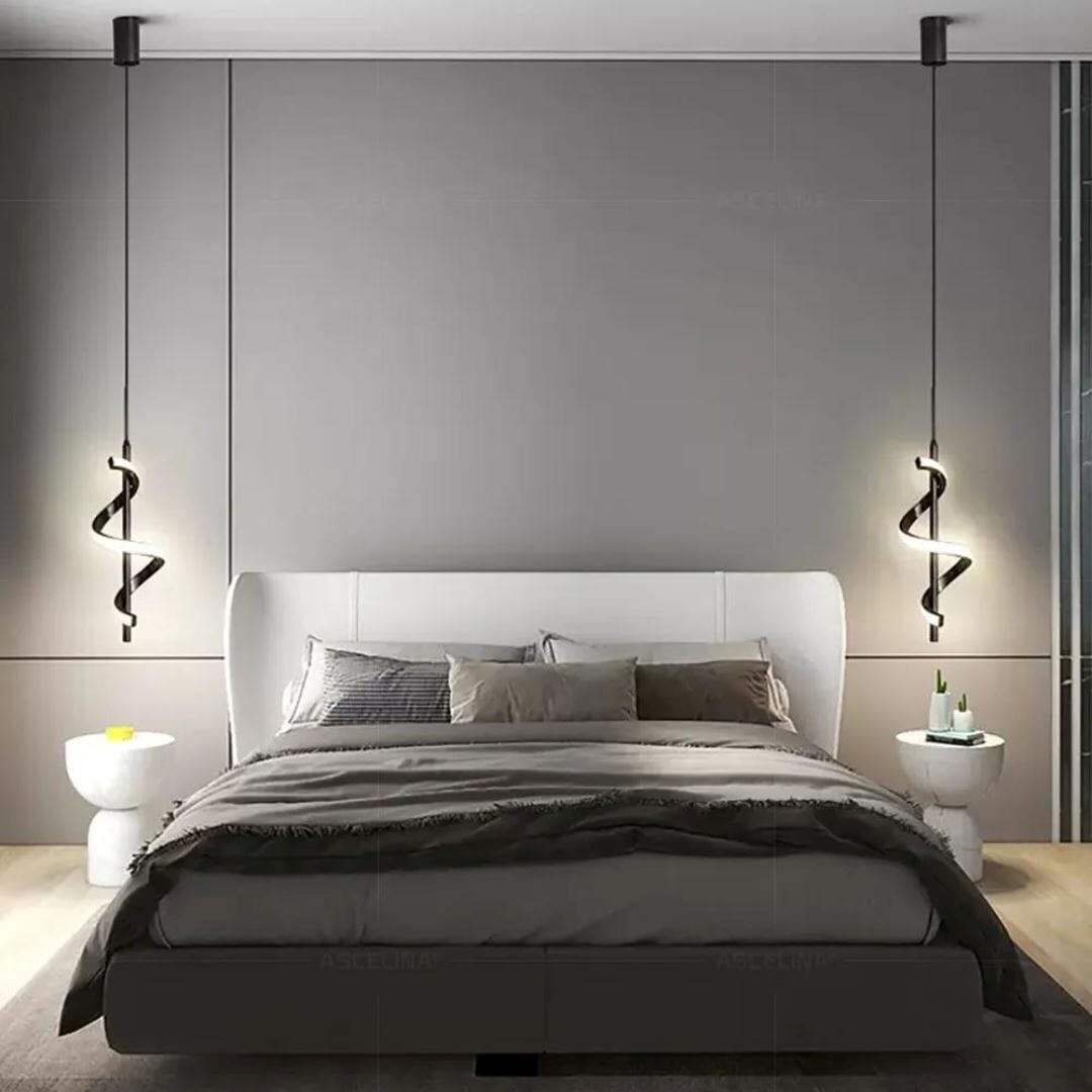 Black Spiral LED Pendant Light