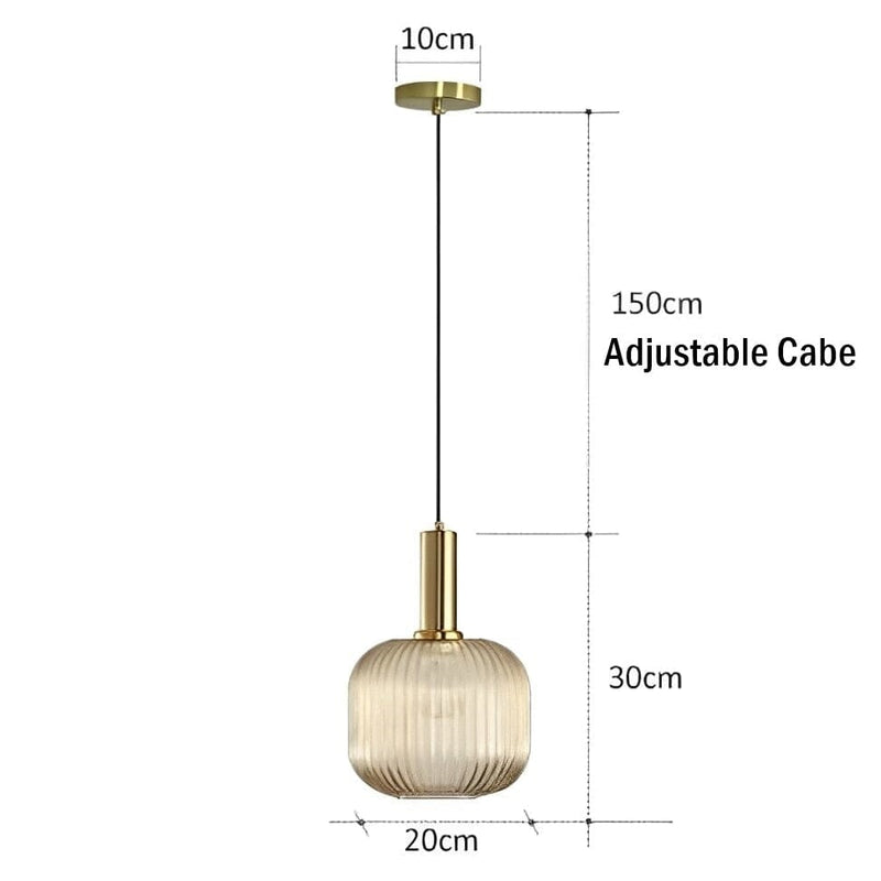 Retro Amber Glass Luxury Pendant Light