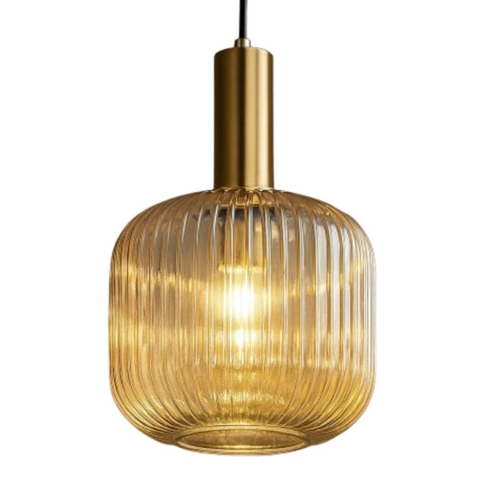 Lustre Pendente Luxuoso Retrô Glass Âmbar Pendente - 0057 Conceito 