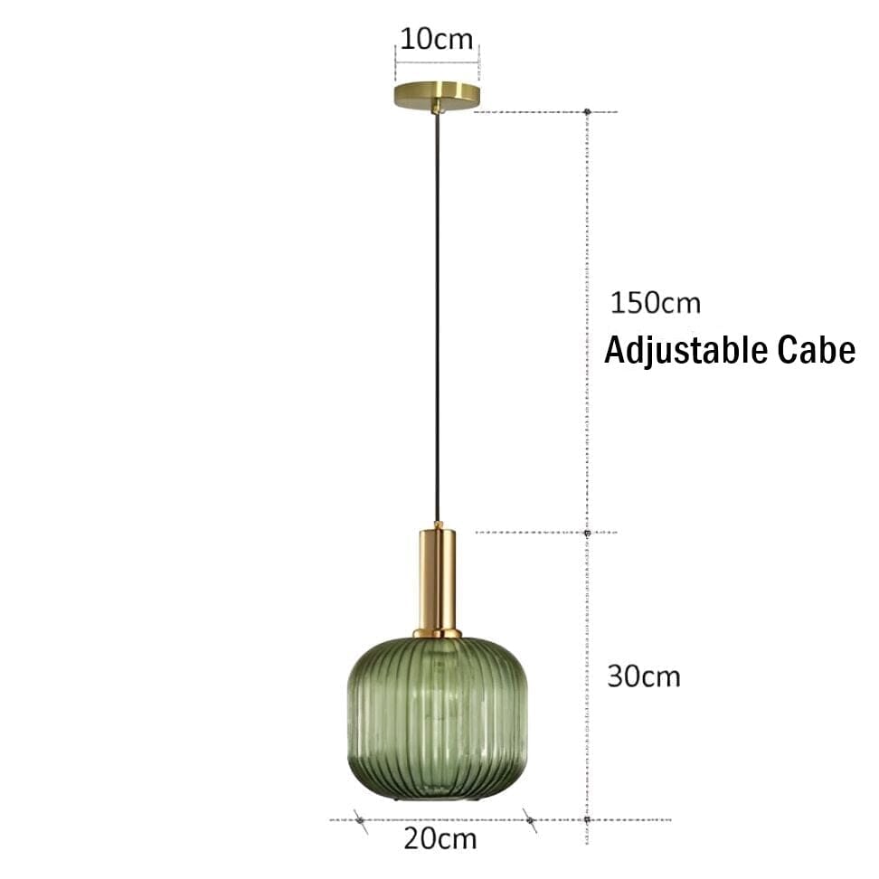 Luxurious Retro Green Glass Pendant Light