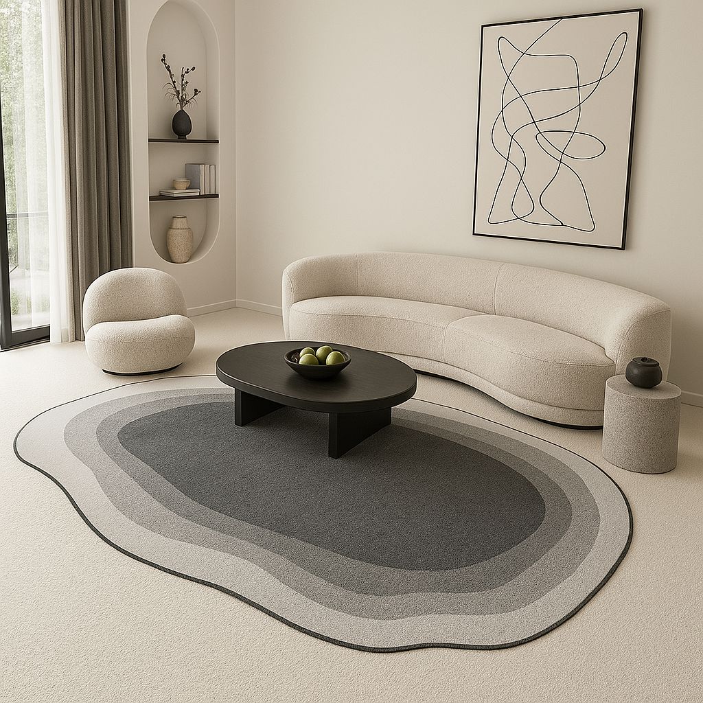 Tapete Decorativo Orgânico Abstrato Irregular para Sala - Dark Tapete - 0011 Conceito 80x120cm 