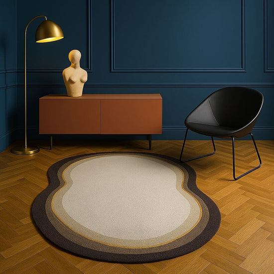 Tapete Decorativo Orgânico Abstrato Irregular para Sala - Mixture Marrom Tapete - 0019 Conceito 80x120cm 