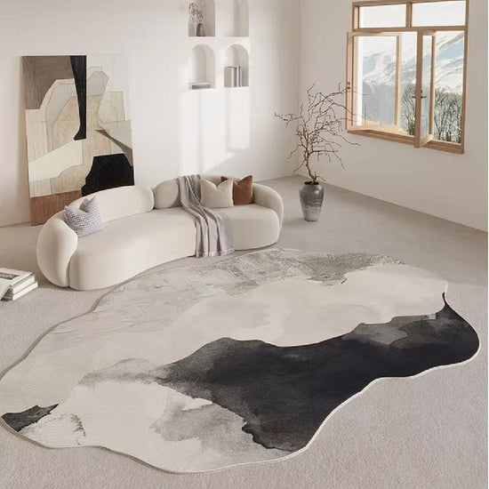 Tapete Orgânico Abstrato Irregular ArtFlow para Sala Quarto Tapete - 0033 YuDome 80x160cm 