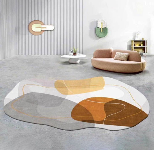 Tapete Orgânico Abstrato Irregular para Sala - Gemas tapete Conceito 80x120cm 