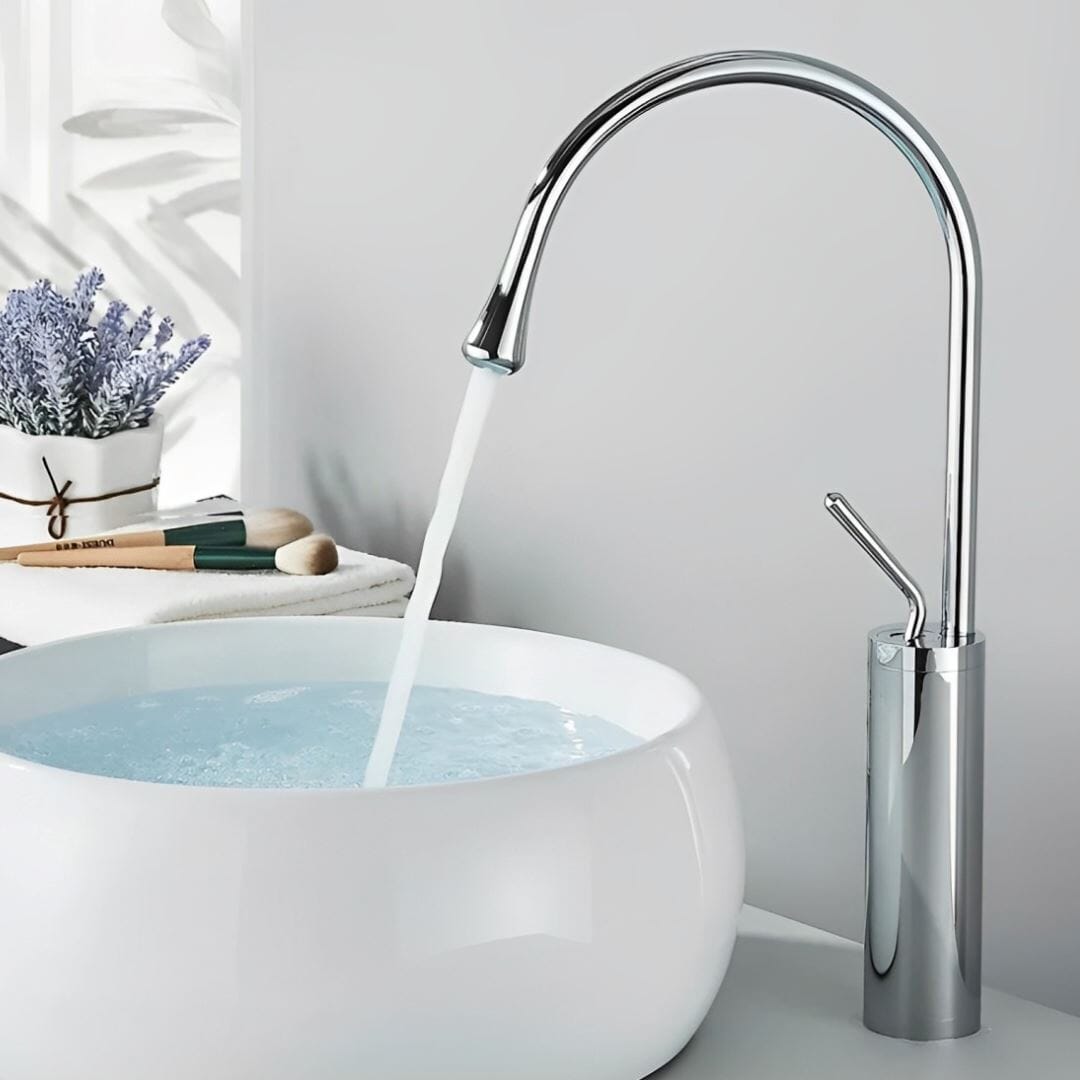 Torneira Minimalista Moderna Soft Room TorneiraLavabo - 0018 YuDome Cinza Cromado 